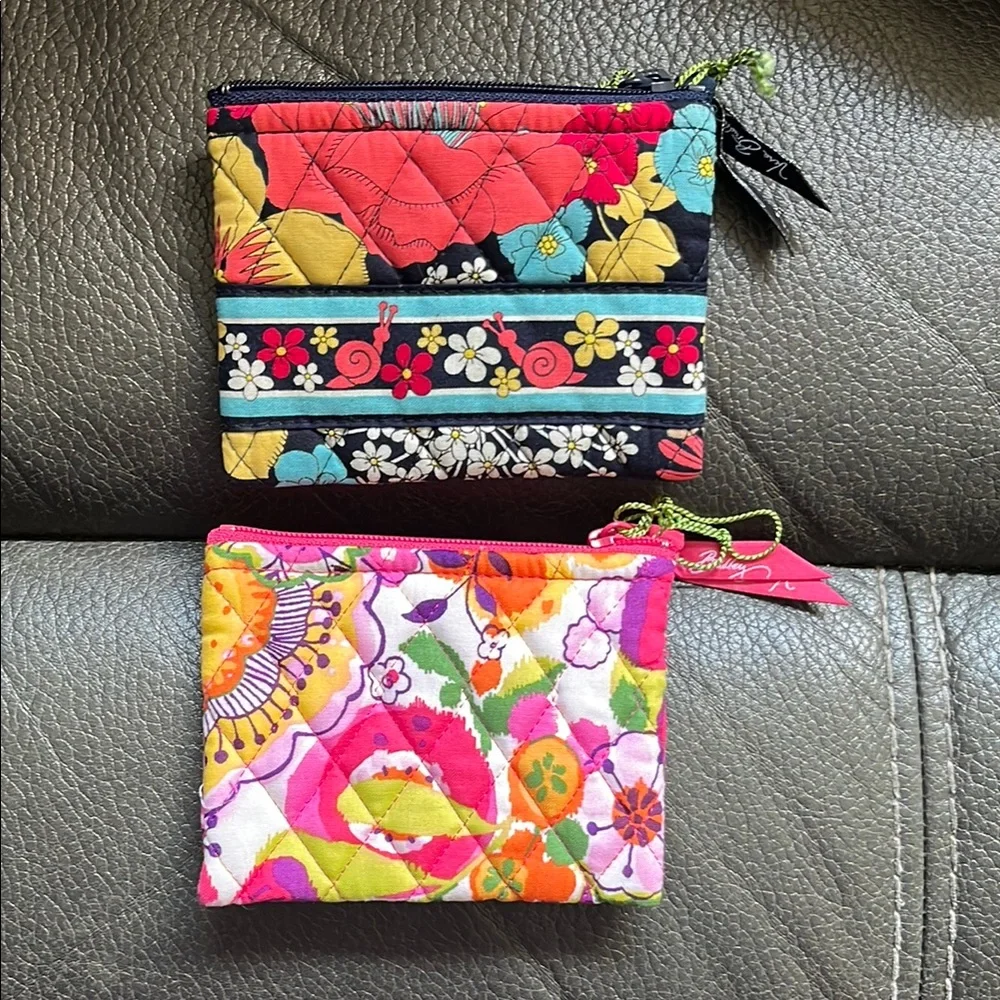 Vera Bradley two coin purses in clementine and happy snails
